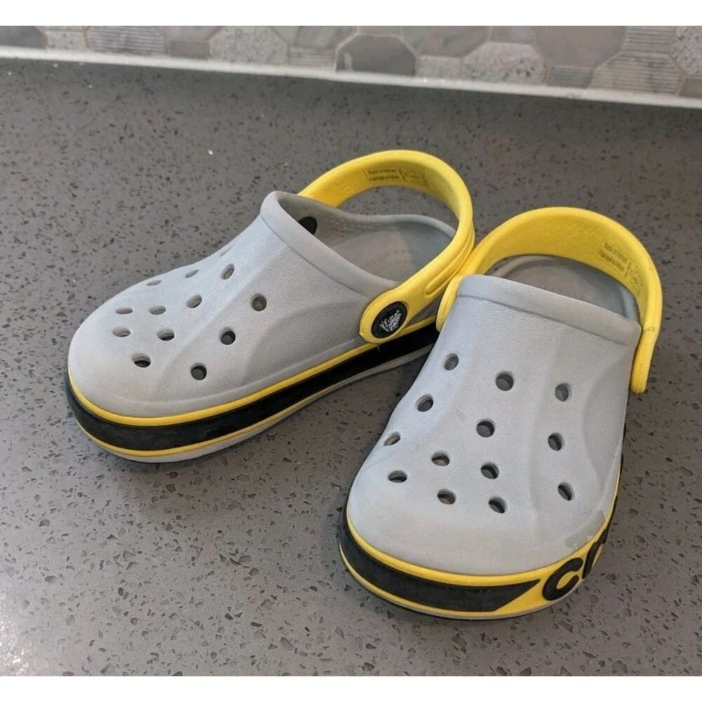 Crocs Kids Bayaband Clog Slip On Comfort Water Shoes Construction Yellow Size C9